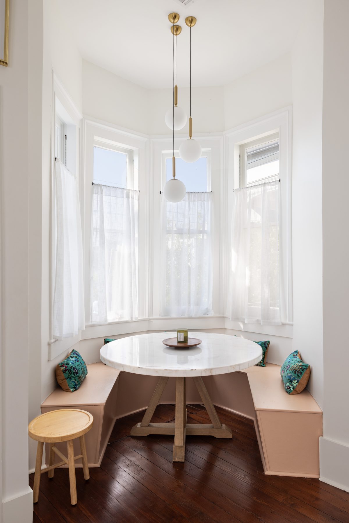 Carondelet dining nook with bay-window banquette